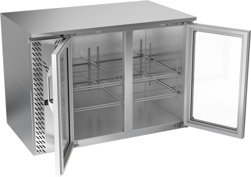 VBB48HC-G-S | 48" Glass Doors Back Bar in Stainless Steel
