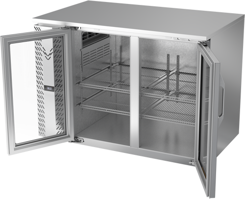 VBB48HC-G-S | 48" Glass Doors Back Bar in Stainless Steel