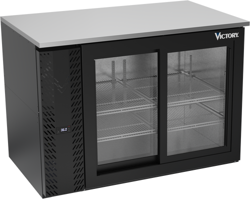 VBB48HC-GS-B | 48" Sliding Glass Doors Back Bar in Black