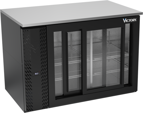 VBB48HC-GS-B | 48" Sliding Glass Doors Back Bar in Black