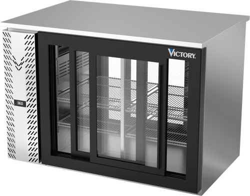 VBB48HC-GS-PT-S | 48" Sliding Glass Doors Pass-thru Back Bar in Stainless Steel