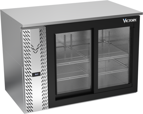 VBB48HC-GS-S | 48" Sliding Glass Doors Back Bar in Stainless Steel