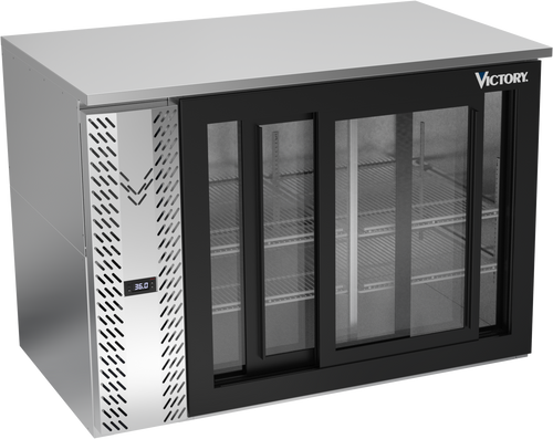 VBB48HC-GS-S | 48" Sliding Glass Doors Back Bar in Stainless Steel