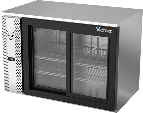 VBB48HC-GS-S | 48" Sliding Glass Doors Back Bar in Stainless Steel