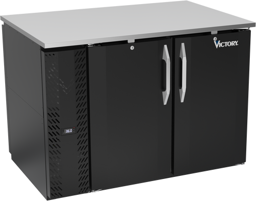 VBB48HC-PT-B | 48" Solid Doors Pass-thru Back Bar in Black