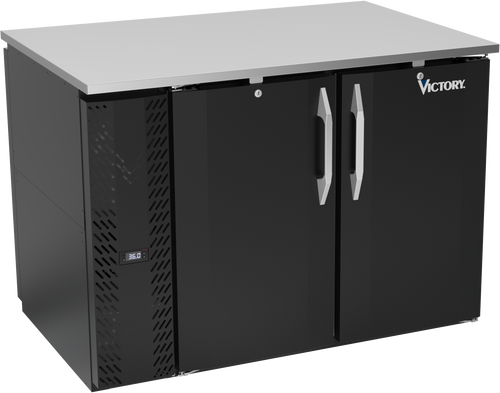 VBB48HC-PT-B | 48" Solid Doors Pass-thru Back Bar in Black