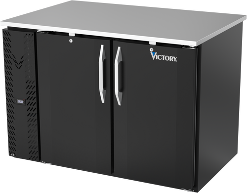 VBB48HC-PT-B | 48" Solid Doors Pass-thru Back Bar in Black