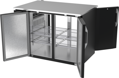 VBB48HC-PT-B | 48" Solid Doors Pass-thru Back Bar in Black