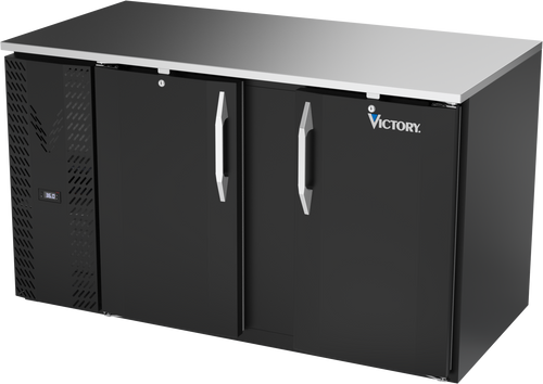 VBB58HC-B | 58" Solid Doors Back Bar in Black