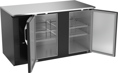 VBB58HC-F-B | 58" Solid Doors Food Rated Back Bar in Black
