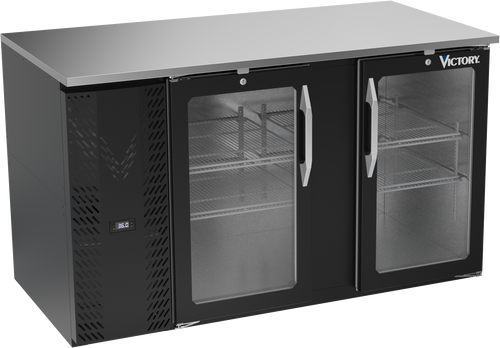 VBB58HC-G-B | 58" Glass Doors Back Bar in Black