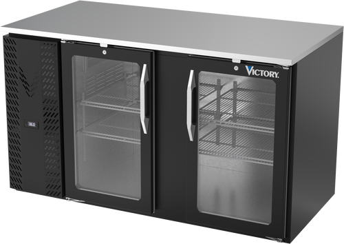 VBB58HC-G-B | 58" Glass Doors Back Bar in Black