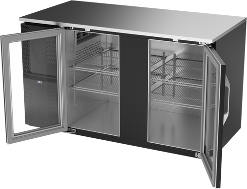 VBB58HC-G-B | 58" Glass Doors Back Bar in Black