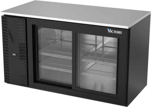 VBB58HC-GS-B | 58" Sliding Glass Doors Back Bar in Black