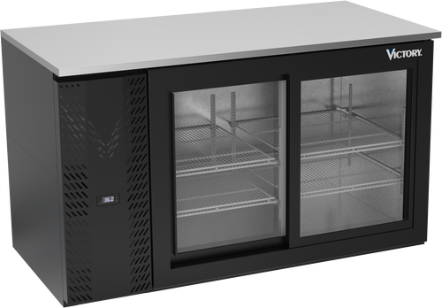 VBB58HC-GS-B | 58" Sliding Glass Doors Back Bar in Black