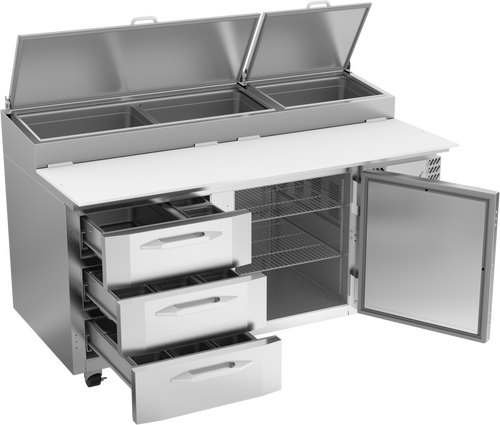VPPD67HC-3 | 67" Pizza Prep Table