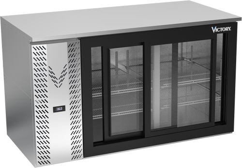 VBB58HC-GS-S | 58" Sliding Glass Doors Back Bar in Stainless Steel