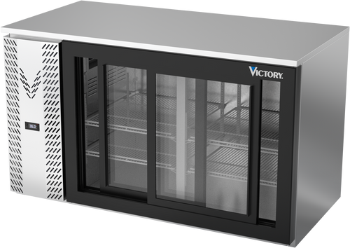 VBB58HC-GS-S | 58" Sliding Glass Doors Back Bar in Stainless Steel