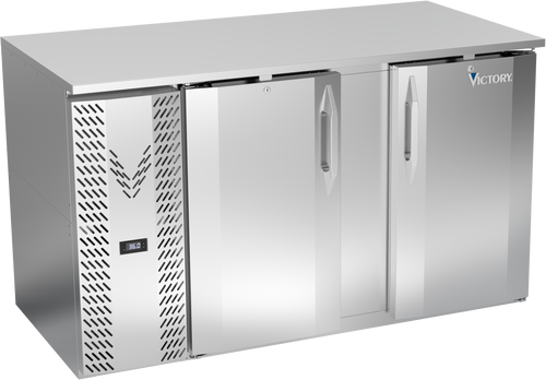 VBB58HC-S | 58" Solid Doors Back Bar in Stainless Steel