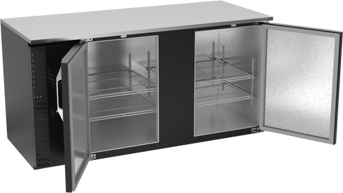 VBB68HC-B | 68" Solid Doors Back Bar in Black
