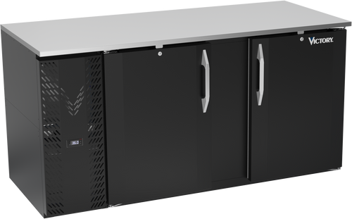 VBB68HC-B | 68" Solid Doors Back Bar in Black