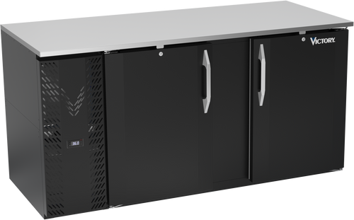 VBB68HC-F-B | 68" Solid Doors Food Rated Back Bar in Black