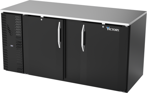 VBB68HC-F-B | 68" Solid Doors Food Rated Back Bar in Black