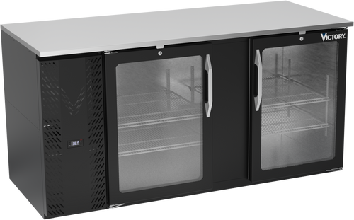 VBB68HC-G-B | 68" Glass Doors Back Bar in Black