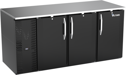 VBB72HC-B | 72" Solid Doors Back Bar in Black