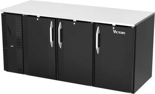 VBB72HC-B | 72" Solid Doors Back Bar in Black