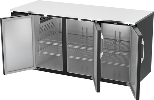 VBB72HC-F-B | 72" Solid Doors Food Rated Back Bar in Black