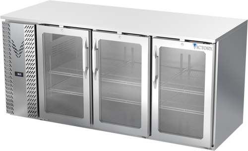 VBB72HC-FG-S | 72" Glass Doors Food Rated Back Bar in Stainless Steel