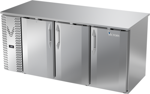 VBB72HC-F-PT-S | 72" Solid Doors Food Rated Pass-thru Back Bar in Stainless Steel