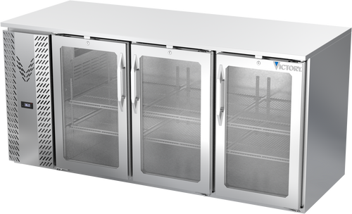 VBB72HC-G-S | 72" Glass Doors Back Bar in Stainless Steel
