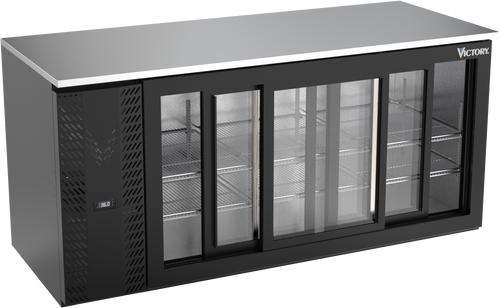 VBB72HC-GS-B | 72" Sliding Glass Doors Back Bar in Black