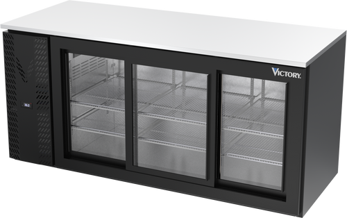 VBB72HC-GS-B | 72" Sliding Glass Doors Back Bar in Black