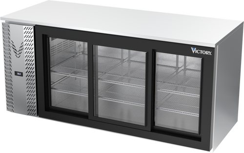 VBB72HC-GS-S | 72" Sliding Glass Doors Back Bar in Stainless Steel