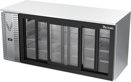 VBB72HC-GS-S | 72" Sliding Glass Doors Back Bar in Stainless Steel