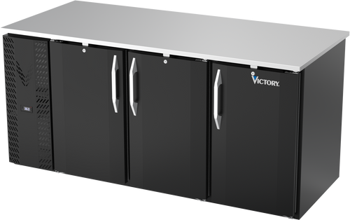 VBB72HC-PT-B | 72" Solid Doors Pass-thru Back Bar in Black