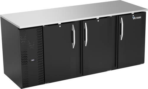 VBB78HC-B | 78" Solid Doors Back Bar in Black