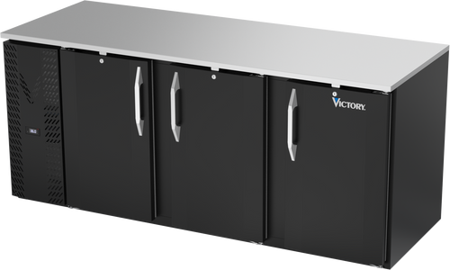 VBB78HC-B | 78" Solid Doors Back Bar in Black
