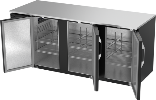 VBB78HC-B | 78" Solid Doors Back Bar in Black