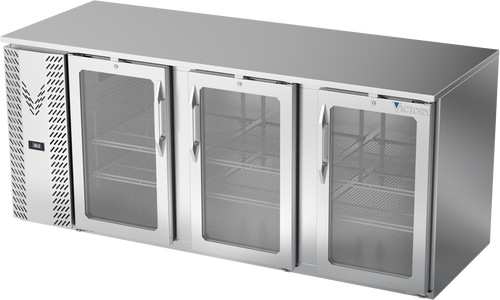 VBB78HC-FG-S | 78" Glass Doors Food Rated Back Bar in Stainless Steel