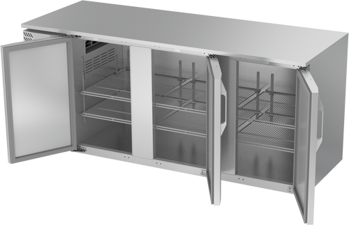 VBB78HC-F-S | 78" Solid Doors Food Rated Back Bar in Stainless Steel