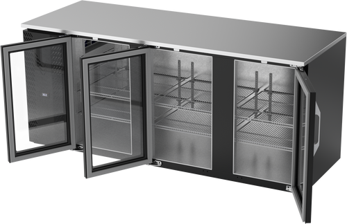 VBB78HC-G-B | 78" Glass Doors Back Bar in Black