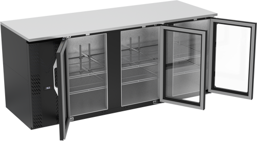 VBB78HC-G-B | 78" Glass Doors Back Bar in Black
