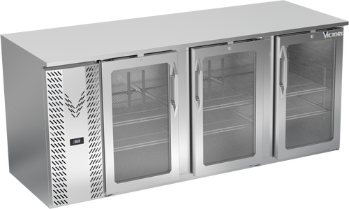 VBB78HC-G-S | 78" Glass Doors Back Bar in Stainless Steel