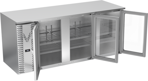VBB78HC-G-S | 78" Glass Doors Back Bar in Stainless Steel