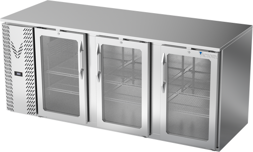 VBB78HC-G-S | 78" Glass Doors Back Bar in Stainless Steel