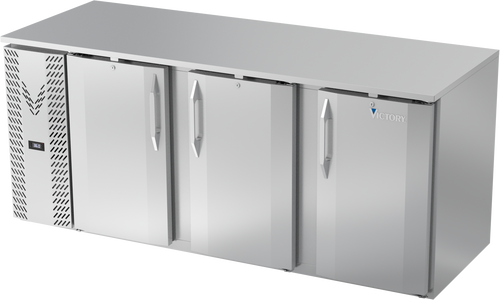 VBB78HC-S | 78" Solid Doors Back Bar in Stainless Steel